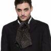 Night Frights Vampire Attire Black Satin Jacquard Ascot Cravat Tie