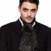 Night Frights Vampire Attire Black Satin Jacquard Ascot Cravat Tie