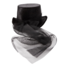 night frights vampire attire gothic victorian black velvet top hat with tulle