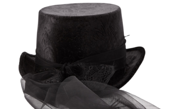 night frights vampire attire gothic victorian black velvet top hat with tulle