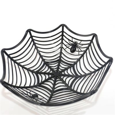night frights black plastic spider web multipurpose bowl