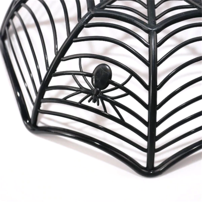 night frights black plastic spider web multipurpose bowl spider detail