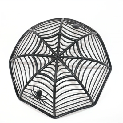 night frights black plastic spider web multipurpose bowl back