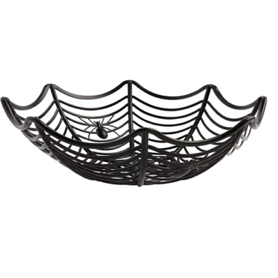 night frights black plastic spider web multipurpose bowl side view