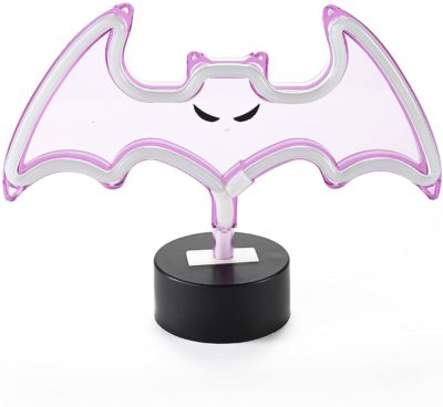 Night Frights Neon LED Battery Operated Bat Lamp Pink