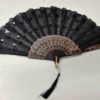 gothic black sequined victorian wedding fan with tassel