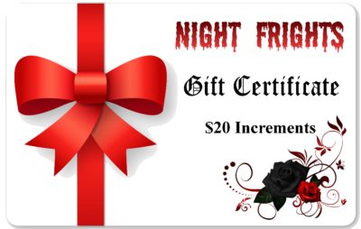 Night Fright Gift Certificate red bow