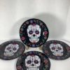 Night Frights Black Sugar Skull Day of the Dead Appetizer Dessert Salad Plate Set