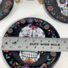 Night Frights Black Sugar Skull Day of the Dead Appetizer Dessert Salad Plate Measurement