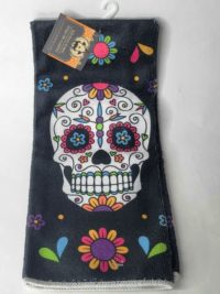 night frights sugar skull day of the dead housewares towel