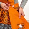 night frights embroidered gothic halloween skull apron with tea hand towel