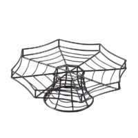 Night Frights Black Metal Spider Web Cobweb Cake Plate Stand