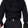 Night Frights Vampire Attire gothic black vampire jabot shirt with ruffled sleeves