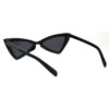 Retro Space Age Angular Triangle Sunglasses Black Silver